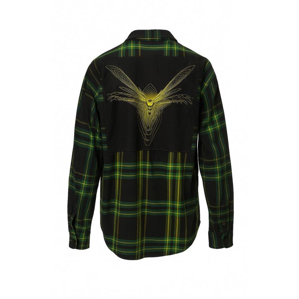 Upcycled Green & Black Plaid Flannel – The Wasp (Ant-Man) Patch